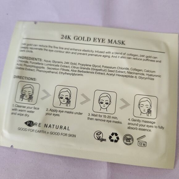 Peauamie 24K Gold, Rose, and Hyaluronic Acid Eye Mask Bundle 3 Each 9 Total - Picture 8 of 9